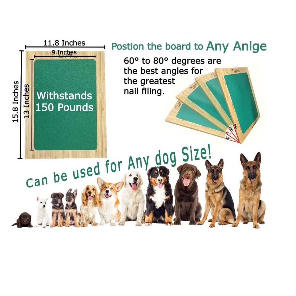 Zenly Paws Bamboo Dog Nail Scratch Board Green with 2 Replacement‎ Pads - Picture 11 of 12